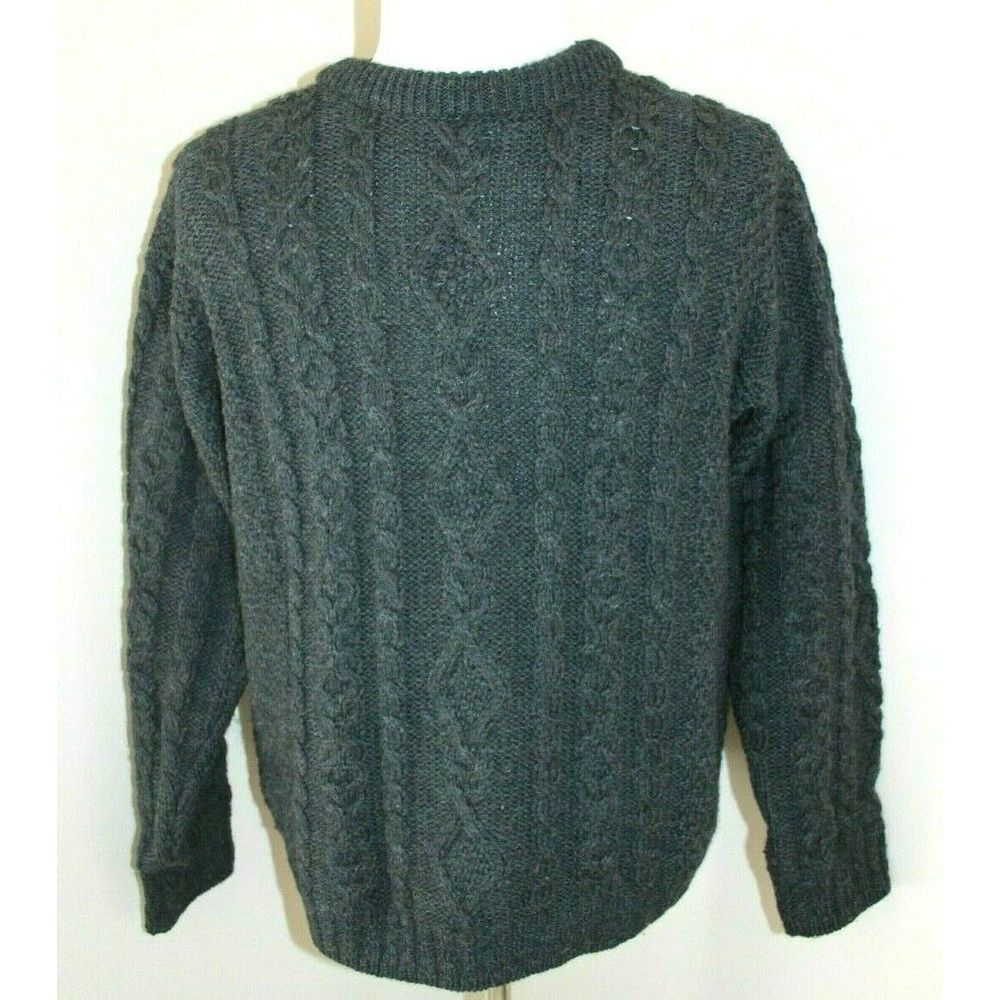 LL Bean Medium Gray Fisherman Sweater